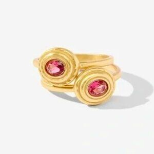 Julie Voss 2-ring interlocking TUDOR DUET gold rings